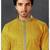 Straight cotton yellow solid collar neck with embroidery kurta payjama