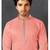 Straight cotton baby pink solid collar neck with embroidery kurta payjama