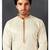 Straight cotton white solid collar neck with embroidery kurta payjama