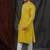 Straight self jacquard green solid collar neck with embroidery kurta payjama