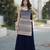 Blue georgette with sequence embroidered work top with plazzo and dupatta