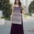 Wine georgette with sequence embroidered work top with plazzo and dupatta