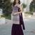 Wine georgette with sequence embroidered work top with plazzo and dupatta