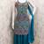 Heavy chinon with embroidery work top with plazzo and dupatta