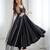 Black Elegant Roman Silk Chanderi Anarkali Suit Set for Festive Occasions
