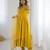 Yellow Elegant Roman Silk Chanderi Anarkali Suit Set for Festive Occasions