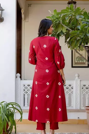 Women Ethnic Motifs Embroidered Cotton Anarkali Kurta with Trousers & Dupatta