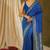 Blue woven art silk Saree with Blouse