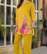 Printed Pure Silk Tunic With Trouser Co-Ords