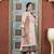 Peach embroidered silk asymmetrical kurta pants set