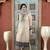 Beige embroidered silk straight cut kurta pants set