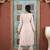 Peach embroidered silk straight cut kurta pants set