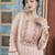 Peach embroidered silk straight cut kurta pants set