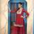 Maroon embroidered georgette straight cut kurta sharara set