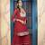 Maroon embroidered georgette straight cut kurta sharara set