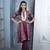 Maroon embroidered silk a line kurta pants set