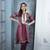 Maroon embroidered silk a line kurta pants set