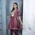 Maroon embroidered silk a line kurta pants set