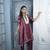 Maroon embroidered silk a line kurta pants set