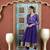 Purple embroidered georgette a line kurta pants set