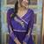 Purple embroidered georgette a line kurta pants set