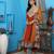 Brown embroidered georgette anarkali kurta pants set