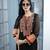 Black embroidered georgette straight cut kurta culottes set