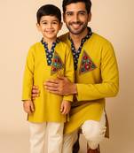 Navratri father & son duo kurtas set.