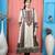 Beige embroidered silk anarkali kurta pants set
