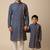 Navratri cotton kurta set for father & son duo