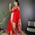 Red silk blend zari weaving butti kanchipuram saree