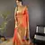 Orange silk Blend zari weaving butti kanchipuram saree