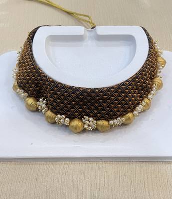 Brown handloom fabric jwelery 1