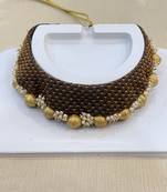 Brown handloom fabric jwelery