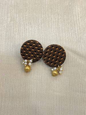 Brown handloom fabric jwelery 2
