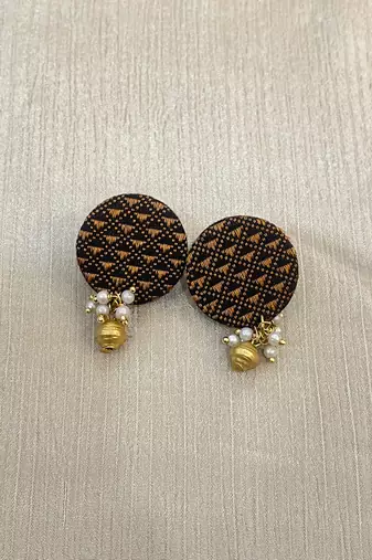 Brown handloom fabric jwelery