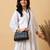 Women’s cotton embroidered a-line mini dress | 3/4 sleeve tiered short dress