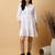 Women’s cotton embroidered a-line mini dress | 3/4 sleeve tiered short dress