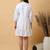 Women’s cotton embroidered a-line mini dress | 3/4 sleeve tiered short dress
