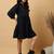 cotton embroidered a-line mini dress | 3/4 sleeve tiered short dress