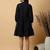 cotton embroidered a-line mini dress | 3/4 sleeve tiered short dress