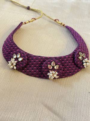 Pink handloom fabric jewelery 2