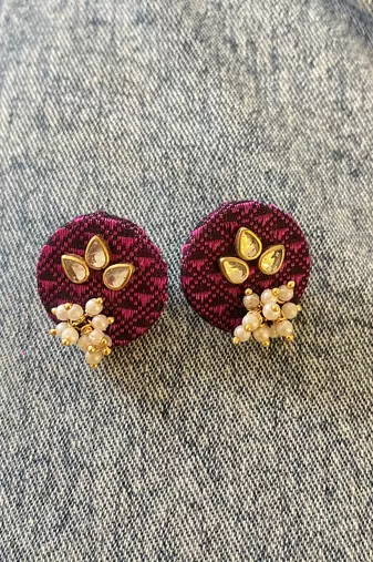 Pink handloom fabric jewelery