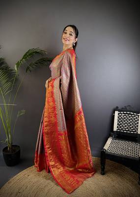 Multicolor silk leheriya meenakari zari weaves dharmavaram saree 2