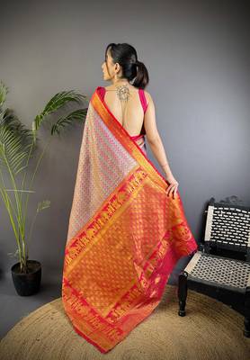 Multicolor silk leheriya meenakari zari weaves dharmavaram saree 3