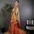Beige silk leheriya meenakari zari weaves dharmavaram saree