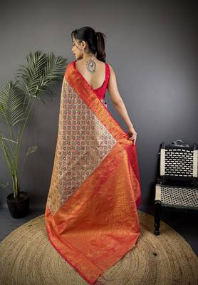 Purple silk leheriya meenakari zari weaves dharmavaram saree 4