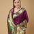 Purple litch silk blend polka dot weaving paithani saree
