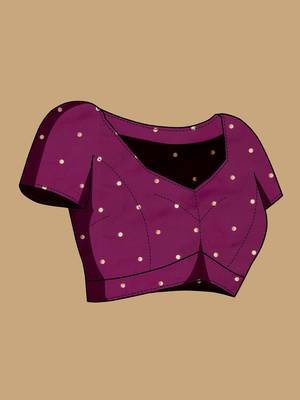 Purple litch silk blend polka dot weaving paithani saree 5