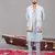 Skyblue georgette embroidered linen kurta jacket set for mens